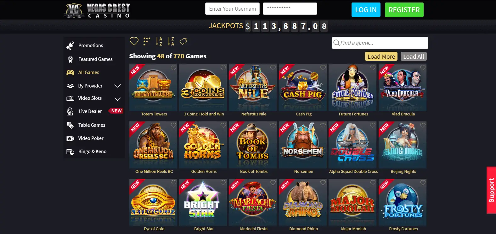Vegas Crest Casino Review 2023 - Get $2500 Welcome Bonus